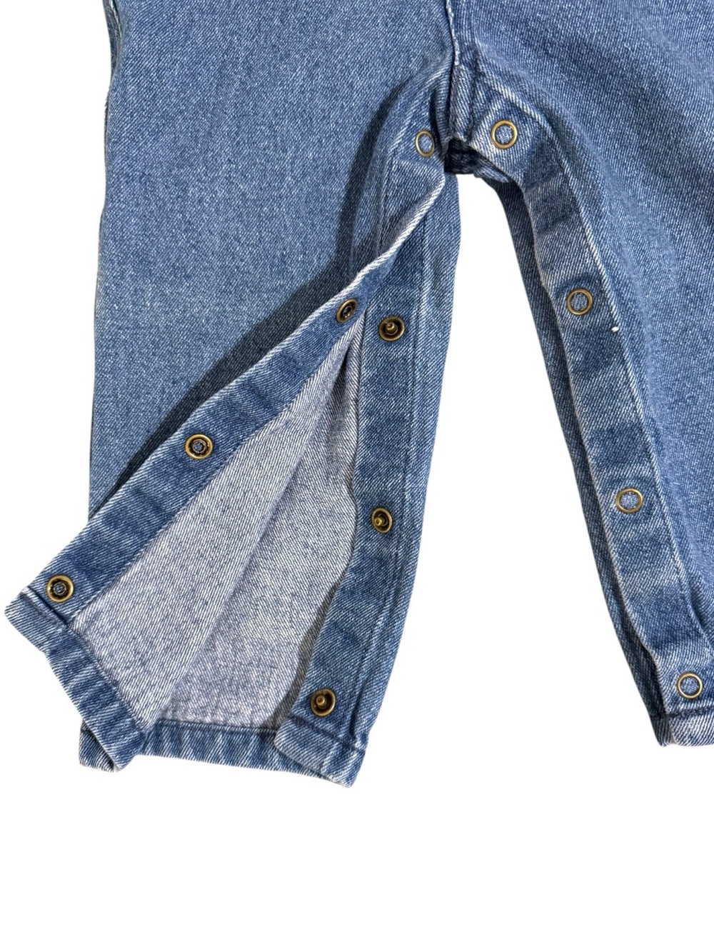 Vintage Paddington Baby Denim Jeans 24M Snap Leg 100% Cotton USA Style - Picture 3 of 7
